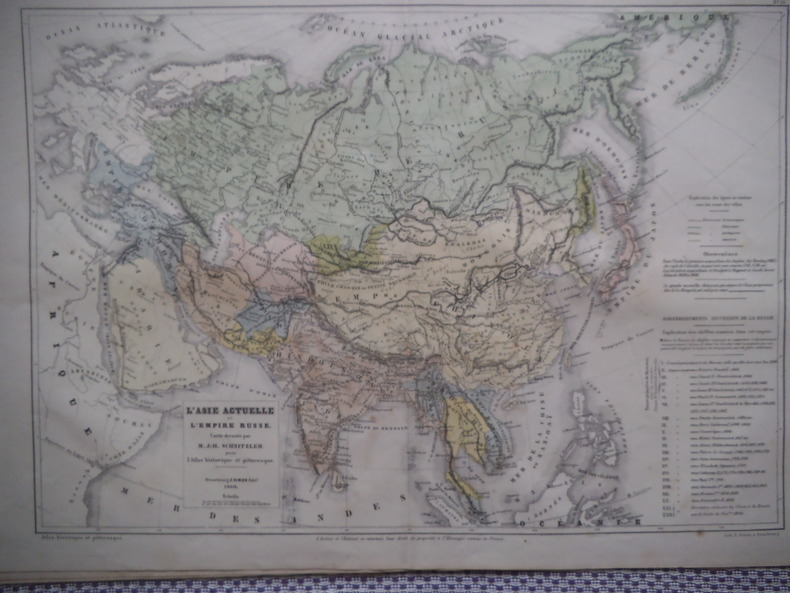 Carte de l’Asie actuelle et l’Empire Russe.. SCHNITZLER J.H 