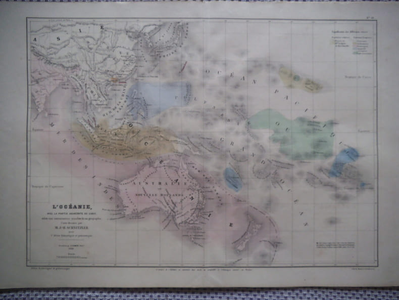 Carte de l’Oc&eacute;anie avec les marges . SCHNITZLER J.H 