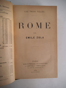 Les trois villes-ROME. ZOLA Emile 