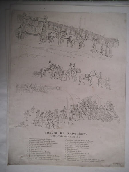  Convoi de Napol&eacute;on &agrave; l’&icirc;le de Ste H&eacute;l&egrave;ne le 8 mai 1821 . anonyme