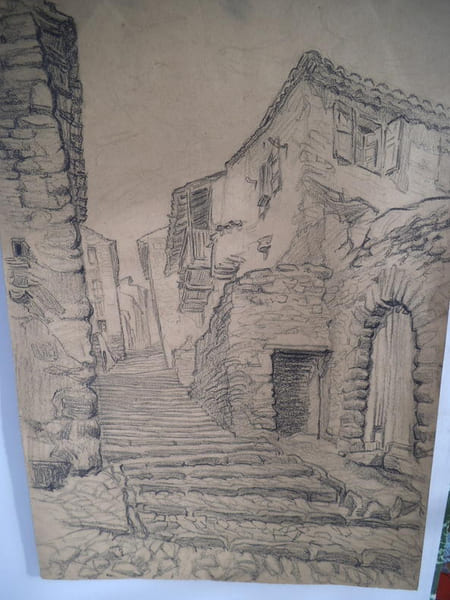 escalier dans village . PROUVE Victor 