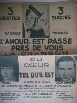 La môme PIAF,Tino ROSSI,Danielle DARRIEUX, ANDREX,Jo BOUILLON,  Lucienne BOYER, Maurice CHEVALIER, Rina KETTY, REDA CAIRE,  Lucienne DELYLE. . ...