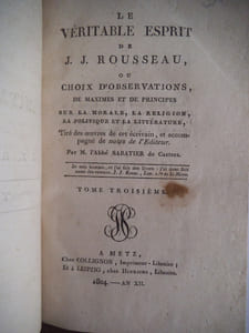 le véritable esprit de J.J. ROUSSEAU