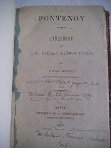l’incendie et la restauration de Fontenoy. Le pont de Fontenoy récit des opérations du corps franc