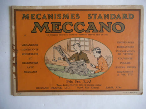 Meccano manuel d’instructions pour l’emploi des boîtes n°00 à 3 – Meccano manuel mécanismes standard.. Collectif