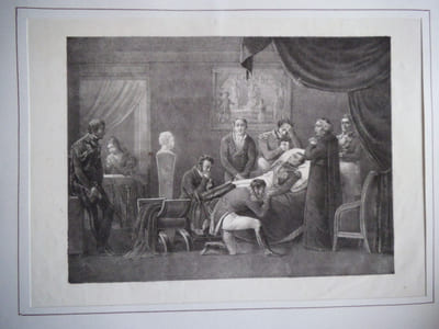 Mort de Napoléon, pleuré par ses proches. (5 mai 1821)