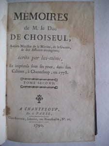 Mémoires de M. le Duc de CHOISEUL