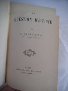 La question d’Egypte.