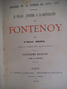Le pillage, l’incendie & la restauration de FONTENOY.