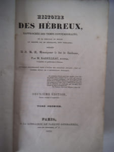 Histoire des Hébreux rapprochée des Contemporains.