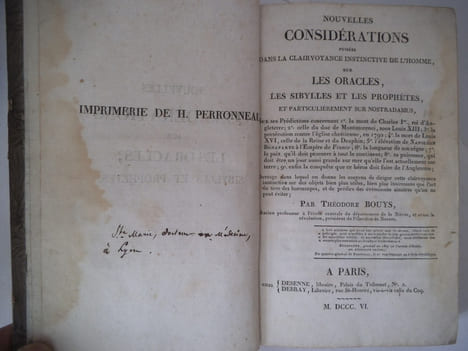 Nouvelles considérations puisées dans la clairvoyance instinctive de l’homme. BOUYS Théodore.