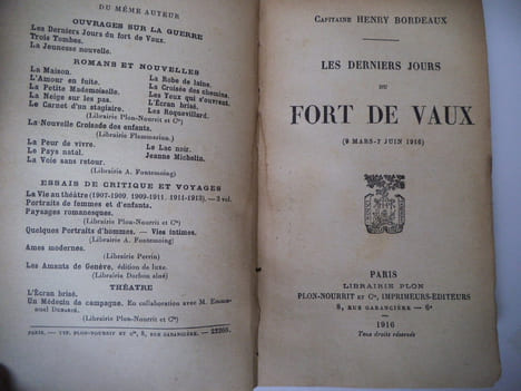Les derniers jours du fort de VAUX (9 mars- 7 juin 1916). BORDEAUX Henry Capitaine
