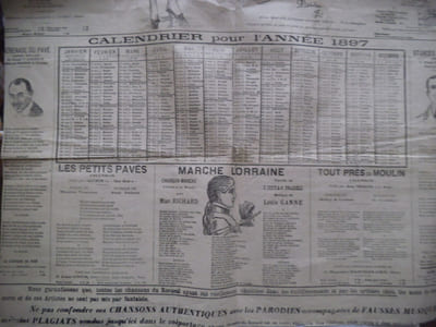 Placard publicitaire pour l’Almanach chantant pour 1897.