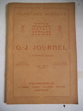 Fournitures générales cafés, restaurants, hôtels, cercles, casinos. . JOURNEL G-J