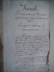 Recueil d’anecdotes, de réparties ingénieuses, de faits historiques & autres, en partie inédits