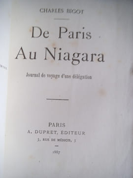 De Paris au Niagara.. BIGOT Charles