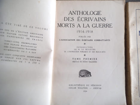 Anthologie des écrivains morts à la guerre (1914-1918) . Collectif