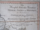 Carte géographique des Principautés Ducales Saxones.Weimar, Gotha et Meiningen, des Principautés de Schwarzbourg, de Reuss. . GÜSSEFELD – C.G ...