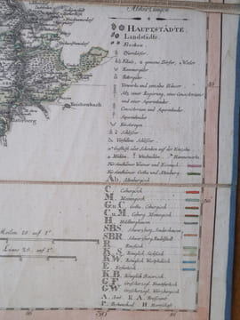 Carte géographique des Principautés Ducales Saxones.Weimar, Gotha et Meiningen, des Principautés de Schwarzbourg, de Reuss. . GÜSSEFELD – C.G ...