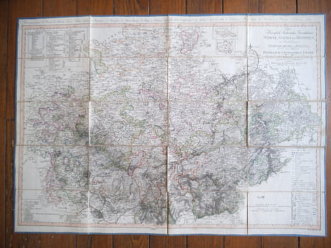 Carte géographique des Principautés Ducales Saxones.Weimar, Gotha et Meiningen, des Principautés de Schwarzbourg, de Reuss. . GÜSSEFELD – C.G ...