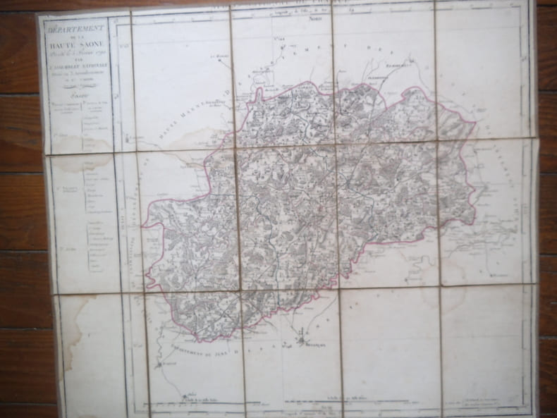 Carte du d&eacute;partement de la Haute Sa&ocirc;ne . PIQUET Charles 