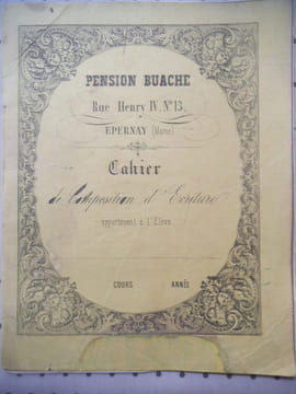 Cahier de composition d’écriture. . Anonyme