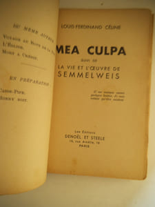 MEA CULPA suivi de la vie et l’oeuvre de SEMMELWEIS.