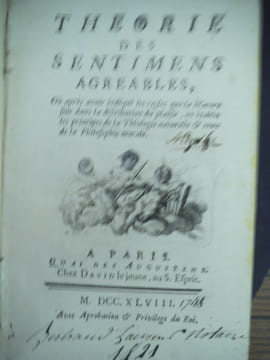 Théorie des sentimens agréables. LEVESQUE DE POUILLY Louis Jean