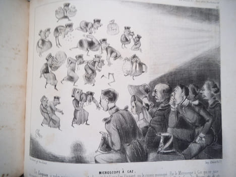 Collectif Le cahos caricatures de tout le monde. Suite complète en premier tirage de 32 lithographies animées, en noir. Dont 16 par DAUMIER (chasse ...