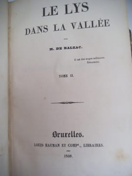 Le lys dans la vallée. . BALZAC Honoré de. 