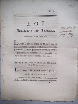LOI 563 Relative au timbre.. Collectif