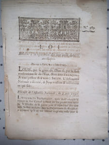 LOI 989 relative à la répartition des cent mille soldats auxiliaires.