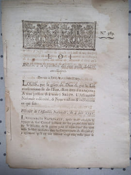 LOI 989 relative à la répartition des cent mille soldats auxiliaires. . Collectif