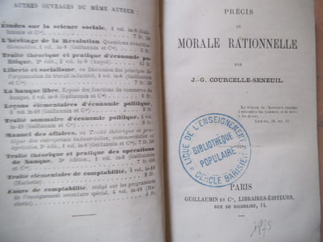 Précis de morale rationnelle.. COURCELLE -SENEUIL J .G