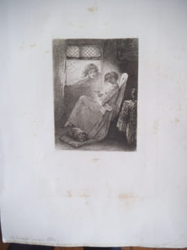 Jeune femme au chat. ISABEY Eugène