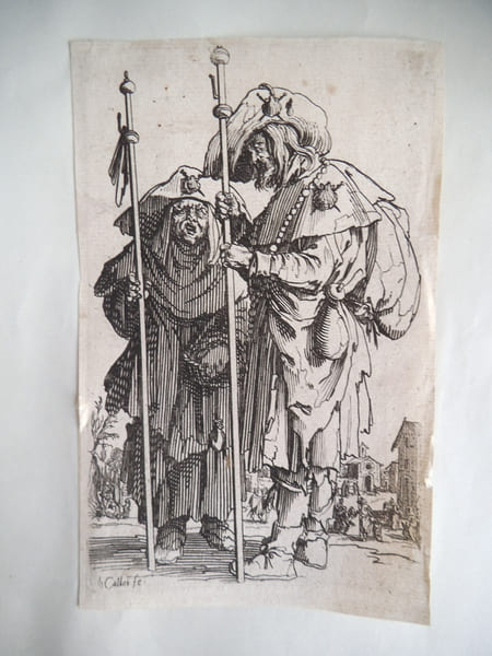 Les deux p&egrave;lerins.. CALLOT Jacques. 