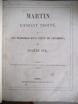 MARTIN L’enfant trouvé . SUE Eugène