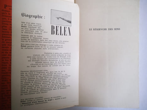 Le réservoir des sens . BELEN (Nelly KAPLAN)