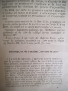 Le château de BAR autrefois-aujourd'hui.