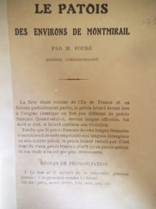 Le patois des environs de Montmirail.