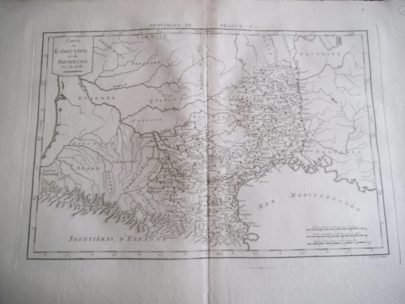 
Carte du Languedoc et de Roussillon  . Philippe de Pretot 1787


