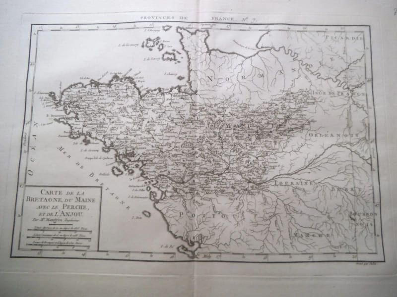 Carte de la Bretagne,du Maine avec Le Perche,et de l'Anjou  . Atlas Philippe de Pretot 