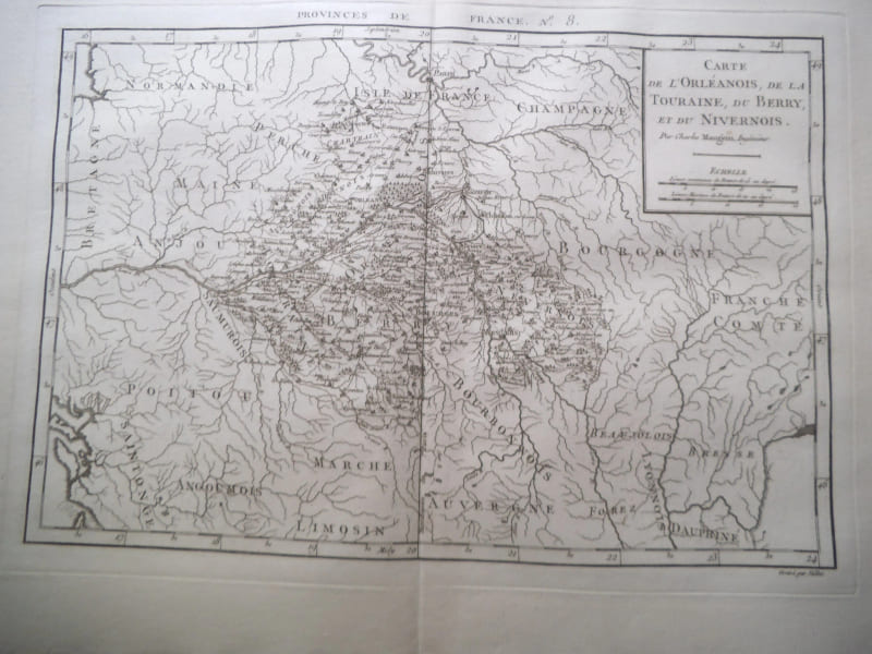 Carte de L'Orl&eacute;anois,de la Touraine,du Berry et du Nivernois. Atlas Philippe de PRETOT