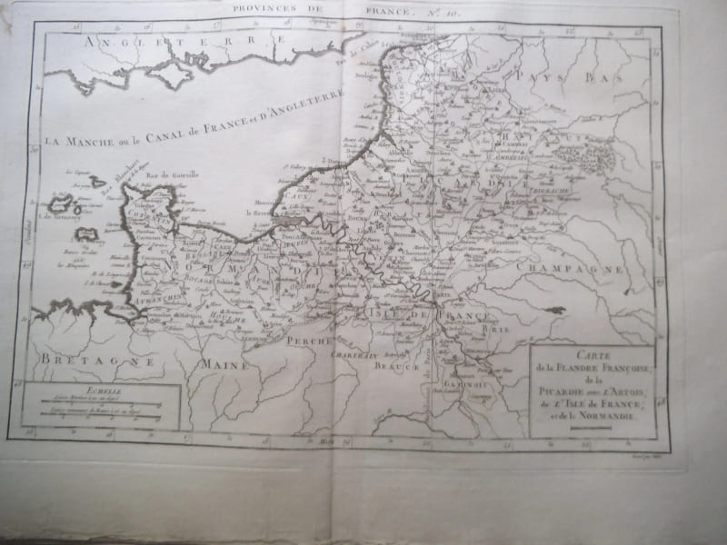 Carte de la Flandre fran&ccedil;oise,de la Picardie avec l'Artois,de l'Ile de France et de la Normandie              . Atlas Philippe de PRETOT  