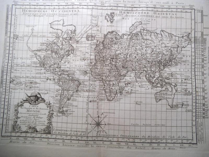 Carte de l'ancien et du nouveau monde . Atlas Philippe de PRETOT 