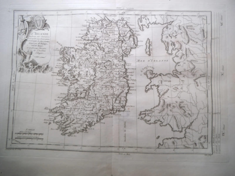 Carte de l'Irlande . De PRETOT 
