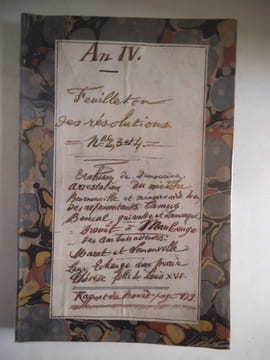AN IV-feuilleton des Résolutions et des projets de la Révolution.. anonyme