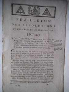 AN IV-feuilleton des Résolutions et des projets de la Révolution.