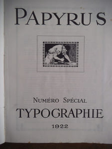 PAPYRUS numéro spécial typographie 1922