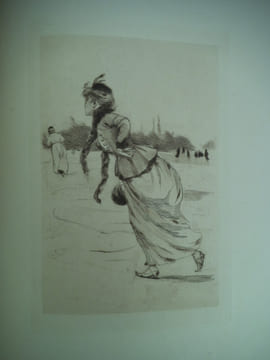 Modes féminines du XIXème siècle suite de 20 pointes sèches par Henri BOUTET sur japon avant la lettre et la signature. BOUTET Henri